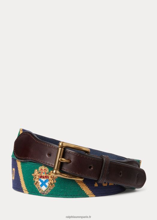 ceinture brodée à écusson 46T60T2744 Hommes Ralph Lauren multi