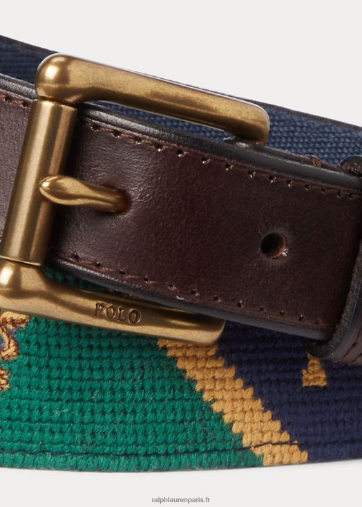 ceinture brodée à écusson 46T60T2744 Hommes Ralph Lauren multi