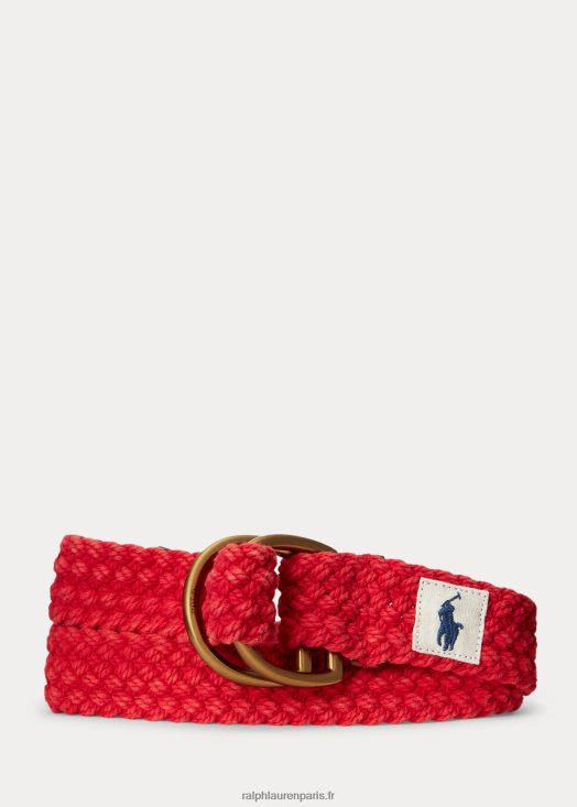 ceinture en coton à finitions en cuir 46T60T2383 Hommes Ralph Lauren