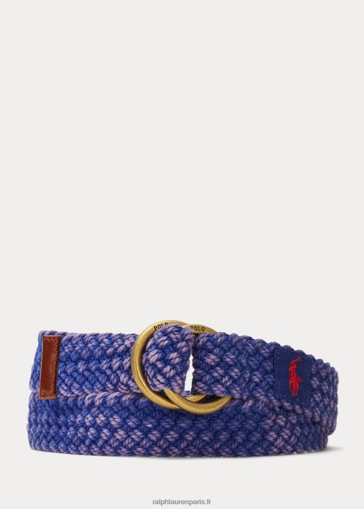 ceinture en coton à finitions en cuir 46T60T2384 Hommes Ralph Lauren