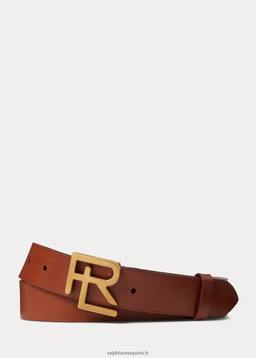 ceinture en cuir vachette rl 46T60T9034 Hommes Ralph Lauren bronzer