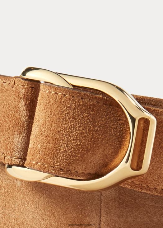 ceinture en daim wellington 46T60T9008 Hommes Ralph Lauren Cognac