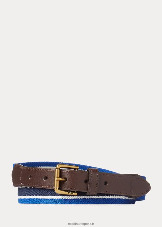 ceinture en sergé stretch à rayures 46T60T2788 Hommes Ralph Lauren