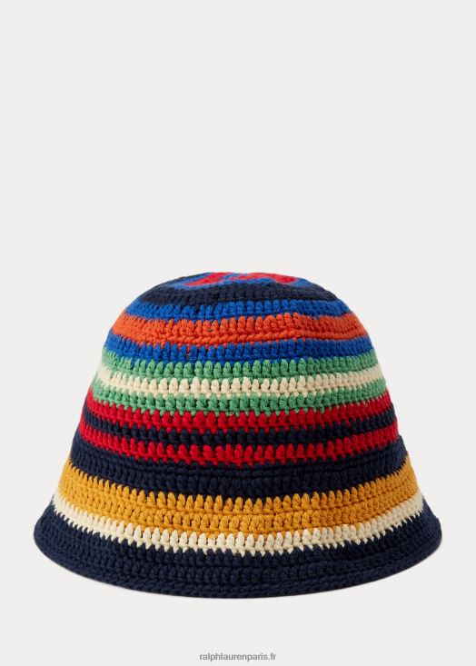 bonnet rayé au crochet 46T60T2466 Hommes Ralph Lauren