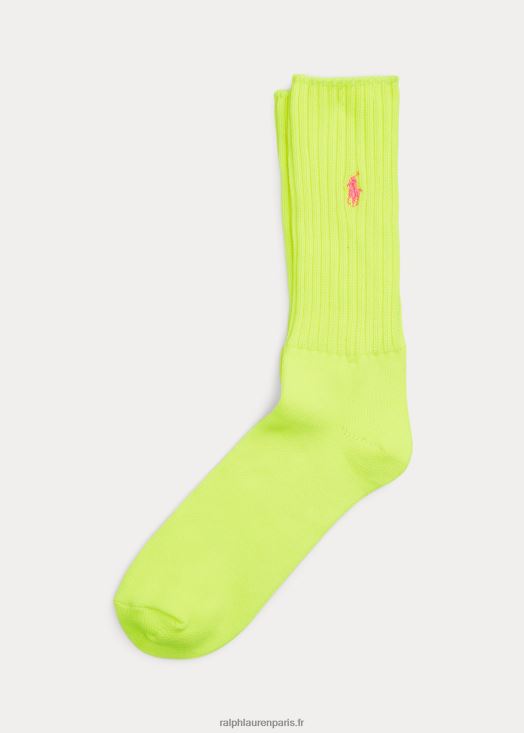 chaussettes mi-mollet fluo 46T60T2375 Hommes Ralph Lauren jaune fluo