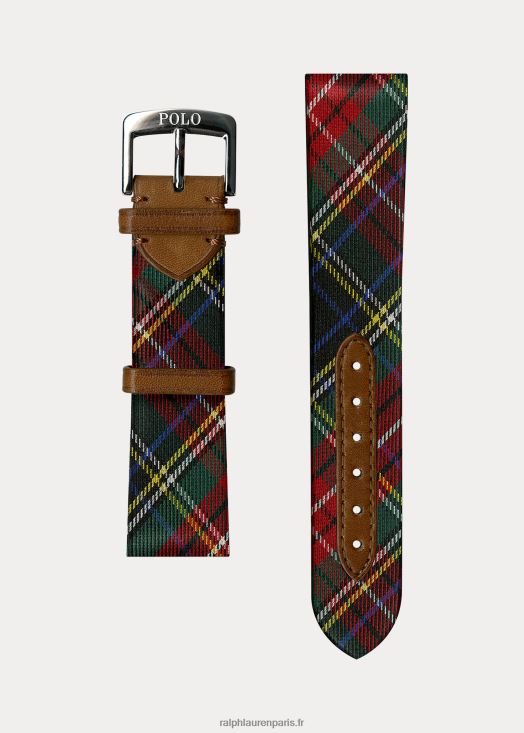 bracelet de montre en soie tartan 46T60T2830 Hommes Ralph Lauren