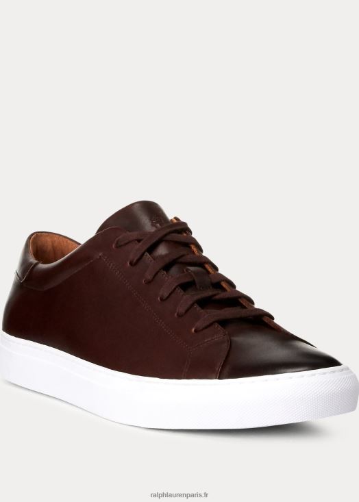 basket jermain en cuir 46T60T2012 Hommes Ralph Lauren brun