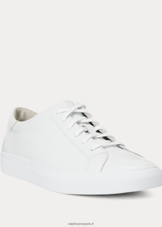 basket jermain en cuir 46T60T2013 Hommes Ralph Lauren blanc