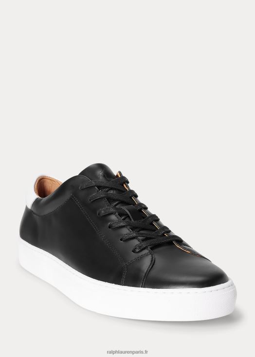 basket jermain en cuir 46T60T2014 Hommes Ralph Lauren noir