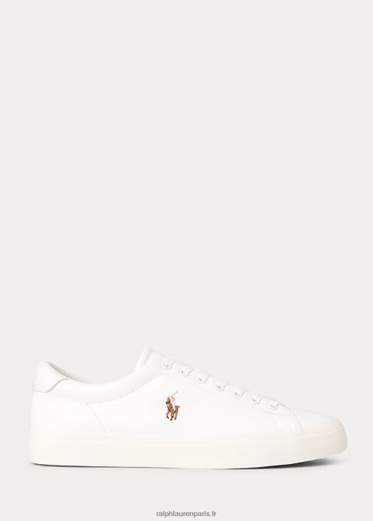 baskets en cuir longwood 46T60T2020 Hommes Ralph Lauren blanc