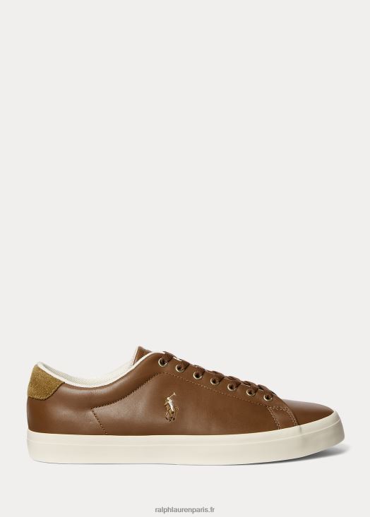 baskets en cuir longwood 46T60T2021 Hommes Ralph Lauren bronzer