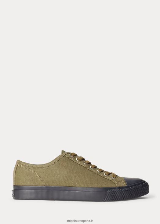 baskets en toile 46T60T1957 Hommes Ralph Lauren olive terne