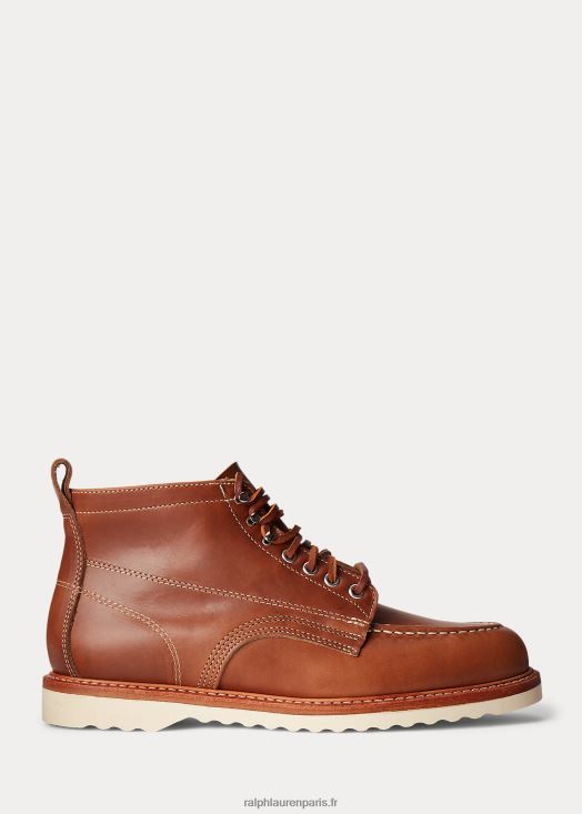 botte à lacets en cuir 46T60T2136 Hommes Ralph Lauren bronzer