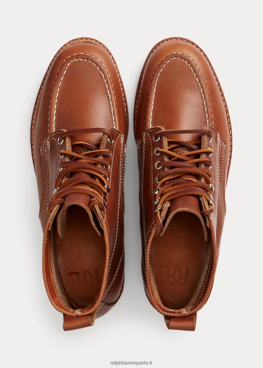 botte à lacets en cuir 46T60T2136 Hommes Ralph Lauren bronzer