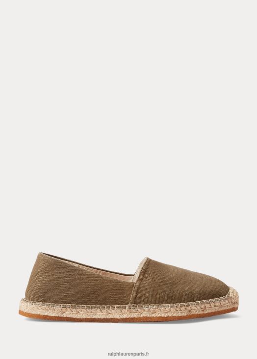 espadrille en toile 46T60T2129 Hommes Ralph Lauren olive terne