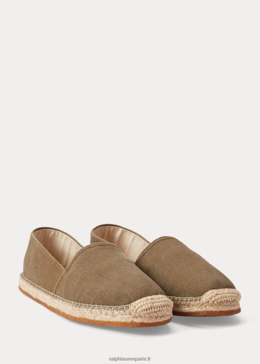 espadrille en toile 46T60T2129 Hommes Ralph Lauren olive terne