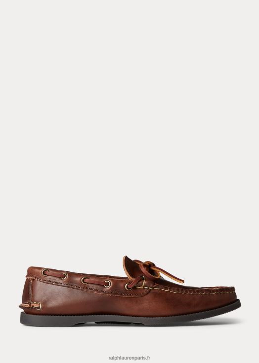 mocassin de camp en cuir 46T60T2085 Hommes Ralph Lauren brun