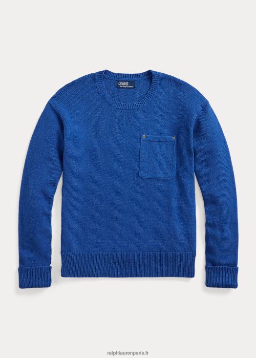 pull à poche en coton 46T60T909 Hommes Ralph Lauren Royal