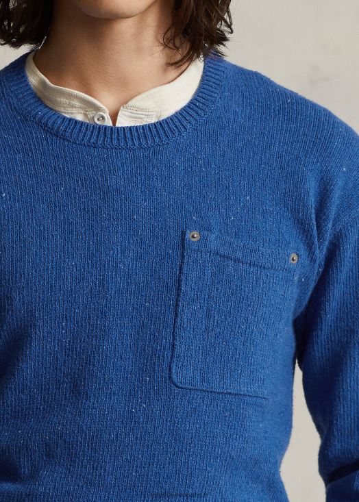 pull à poche en coton 46T60T909 Hommes Ralph Lauren Royal