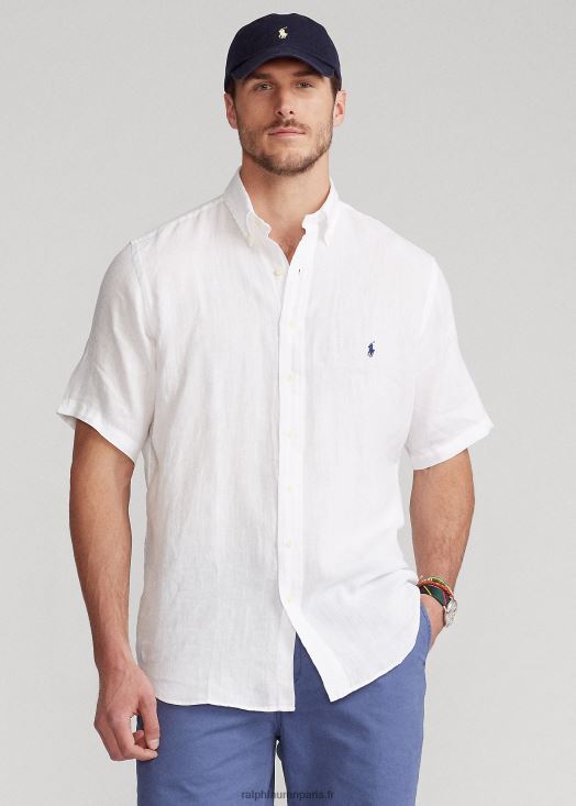 chemise en lin léger 46T60T1903 Hommes Ralph Lauren blanc