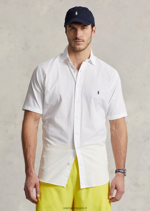 chemise en seersucker 46T60T1597 Hommes Ralph Lauren blanc