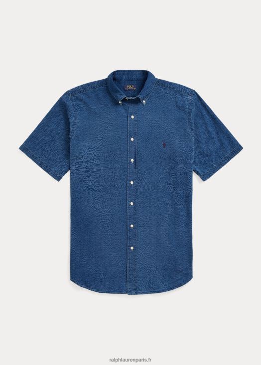 chemise en seersucker 46T60T1598 Hommes Ralph Lauren indigo foncé