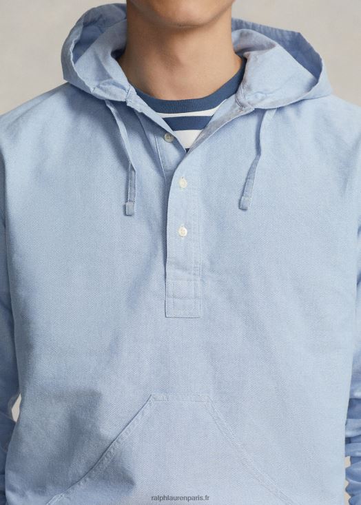 chemise oxford à capuche 46T60T861 Hommes Ralph Lauren bleu