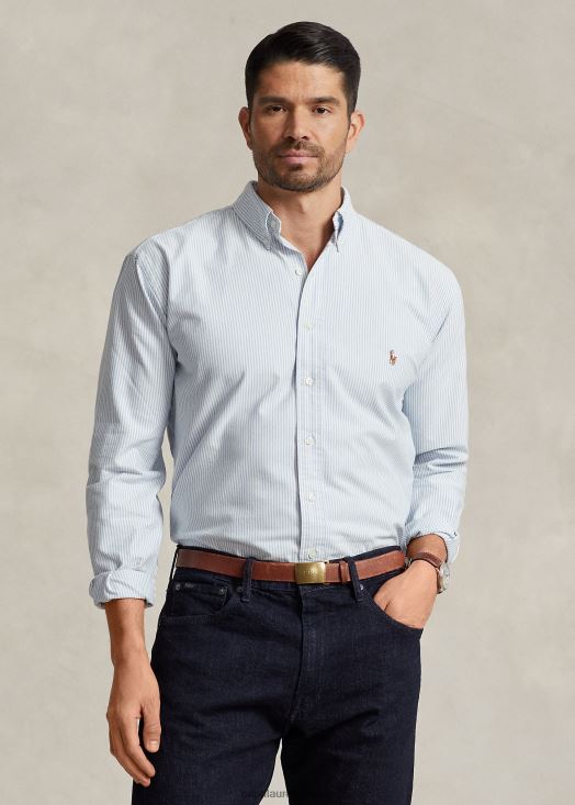 chemise oxford à rayures 46T60T1840 Hommes Ralph Lauren bleu