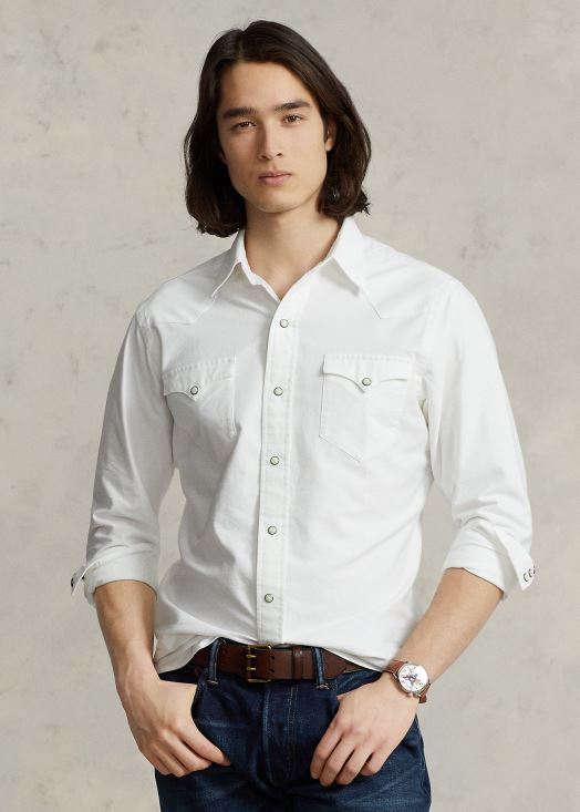 chemise western oxford 46T60T457 Hommes Ralph Lauren blanc