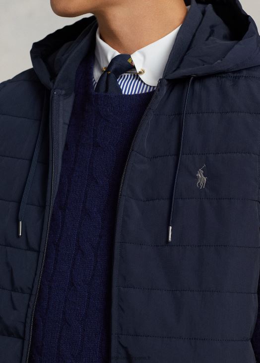 gilet à capuche hybride 46T60T1165 Hommes Ralph Lauren aviateur marine