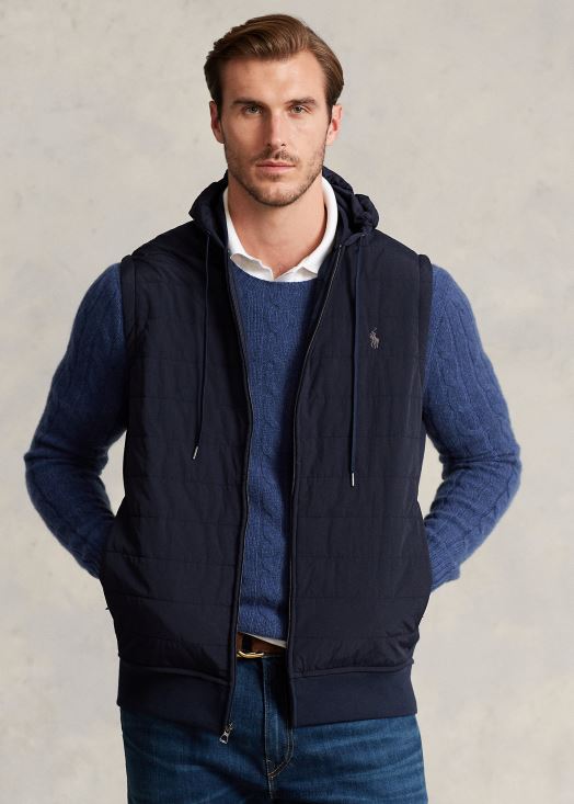 gilet à capuche hybride 46T60T1370 Hommes Ralph Lauren aviateur marine