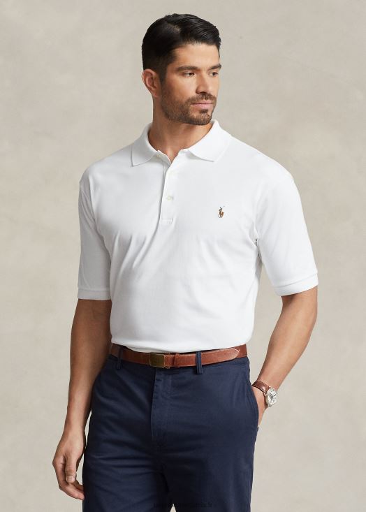 polo en coton doux 46T60T1532 Hommes Ralph Lauren blanc