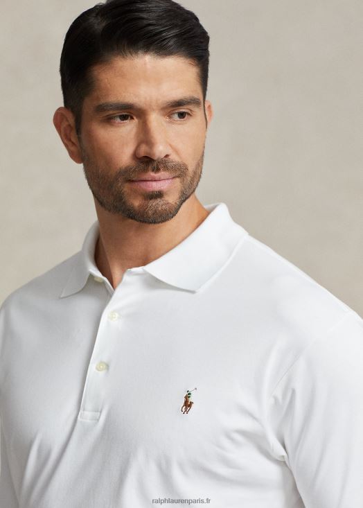 polo en coton doux 46T60T1532 Hommes Ralph Lauren blanc