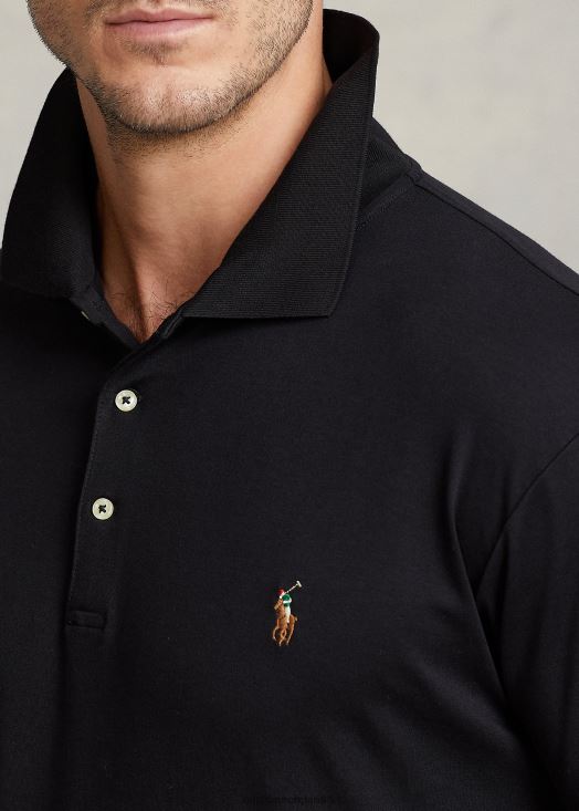 polo en coton doux 46T60T1534 Hommes Ralph Lauren noir