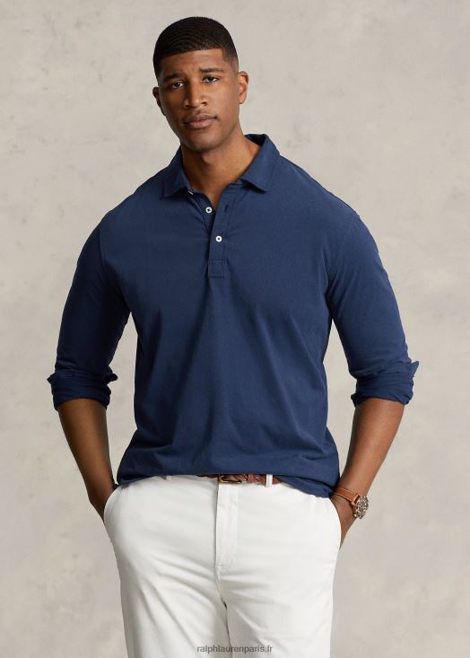 polo en jersey 46T60T8683 Hommes Ralph Lauren marine d'été