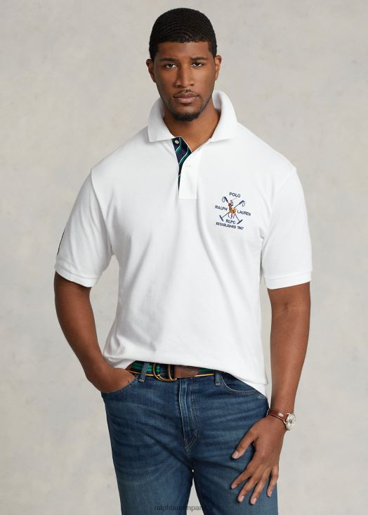 polo en maille à écusson 46T60T1602 Hommes Ralph Lauren blanc