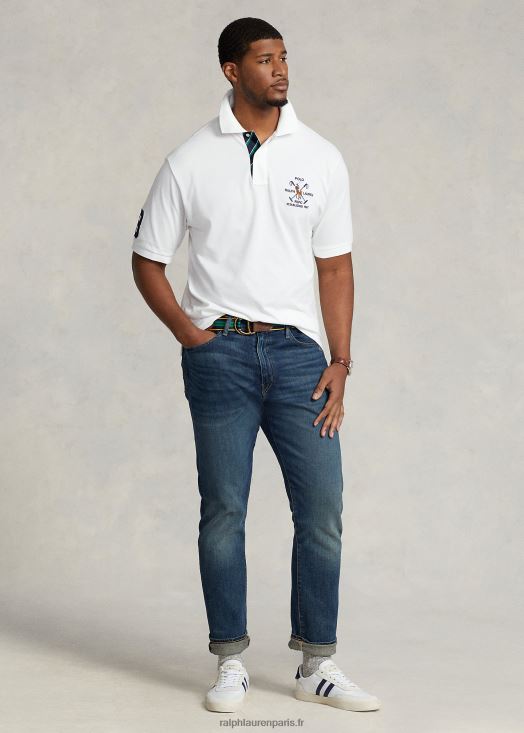 polo en maille à écusson 46T60T1602 Hommes Ralph Lauren blanc