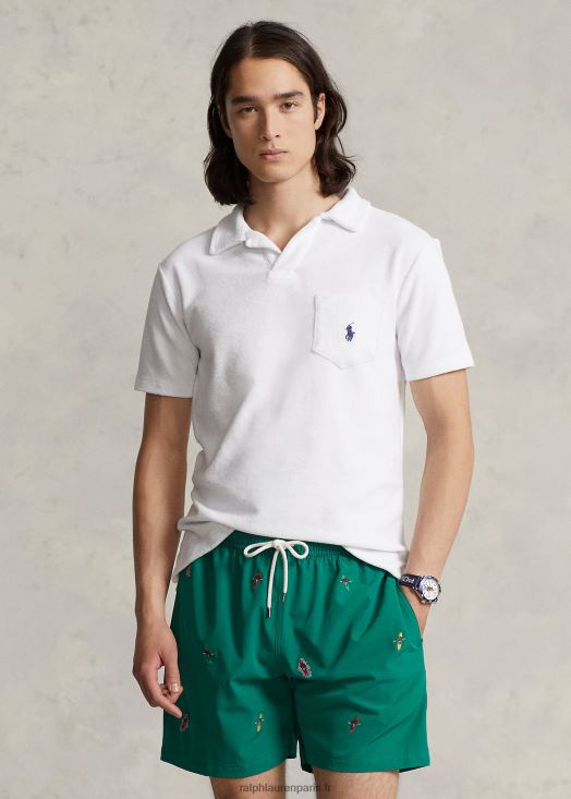 polo éponge coupe slim personnalisé 46T60T556 Hommes Ralph Lauren blanc