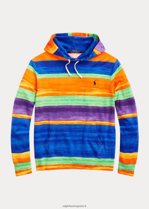 sweat à capuche rayé 46T60T921 Hommes Ralph Lauren bande électrique