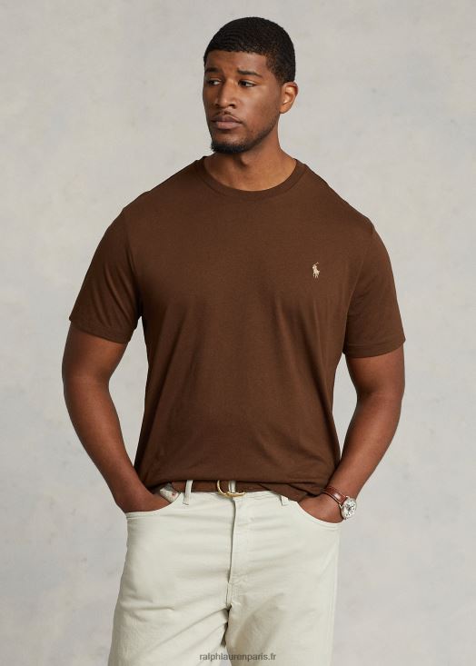 t-shirt à col rond 46T60T8709 Hommes Ralph Lauren branche marron