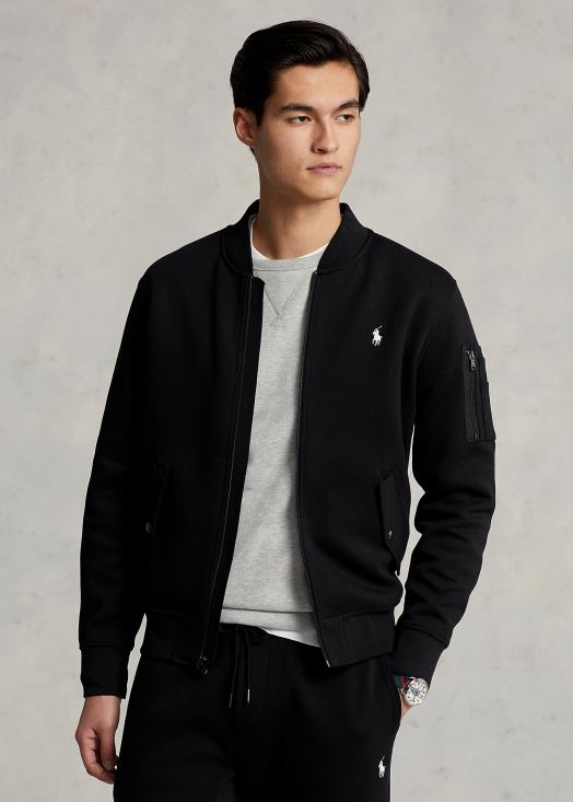 veste bomber à double maille 46T60T566 Hommes Ralph Lauren noir