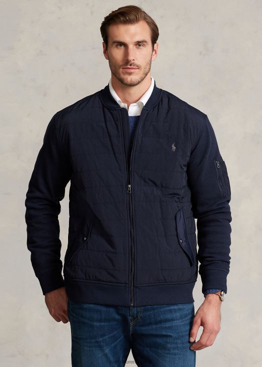 veste bomber hybride 46T60T1383 Hommes Ralph Lauren aviateur marine