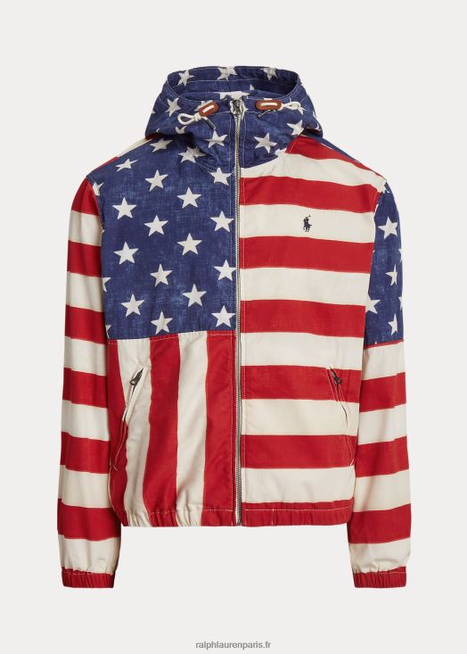 veste à capuche à imprimé drapeau 46T60T1228 Hommes Ralph Lauren étoilé