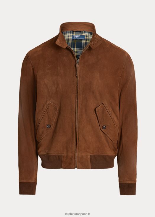 veste en daim 46T60T138 Hommes Ralph Lauren marron pays