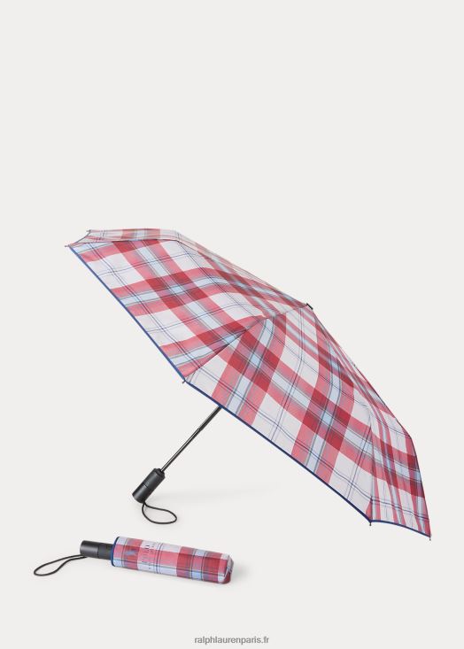 parapluie pliable à carreaux wakefield 46T60T2705 unisexe Ralph Lauren Bourgogne