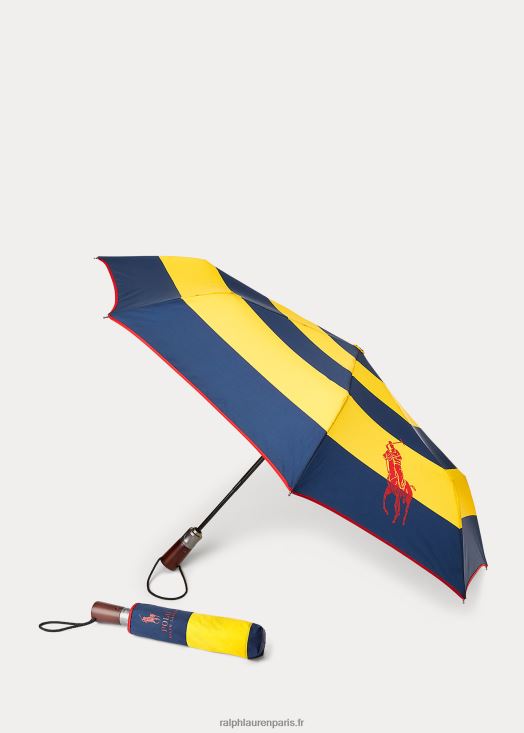 parapluie pliable rugby 46T60T2709 unisexe Ralph Lauren marine et jaune